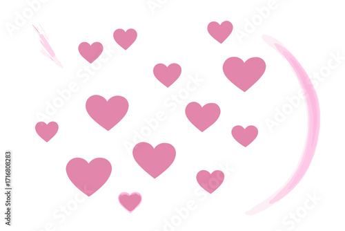 Vector abstract pink refraction glow and heart bokeh effect. Romantic crystal light leak flare reflection. Transparent Valentine's day background for love or wedding themes.
