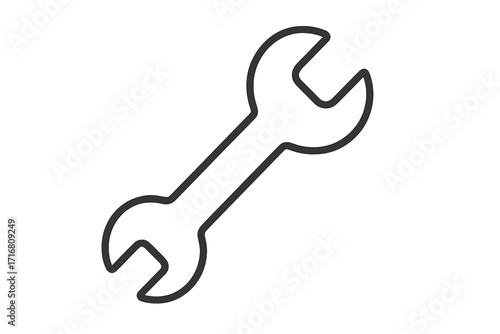 Wrench line icon for repair service and maintenance. Spanner tool pictogram for web design and apps. Editable stroke vector illustration for mechanic and engineering concepts.