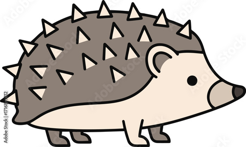 A charming illustration of a hedgehog rendered in a pixel art style.