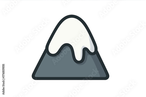 Snow capped mountain icon flat style vector cartoon illustration with transparent background mountain peak nature travel outdoor adventure landscape design