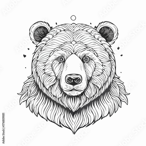 engrave isolated bear illustration vector sketch linear art