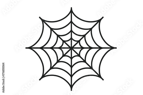 Spiderweb icon, cobweb symbol vector illustration, black web design, cartoon style transparent background, spider web graphic, Halloween decoration, spooky web art