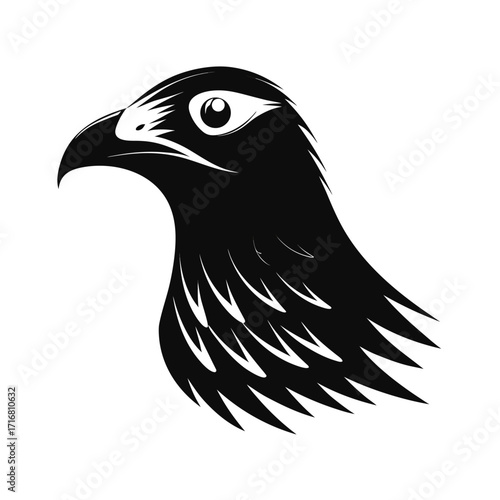 Simple silhouette of a chicken standing calmly