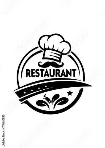 Classic Chef Hat Restaurant Logo Emblem