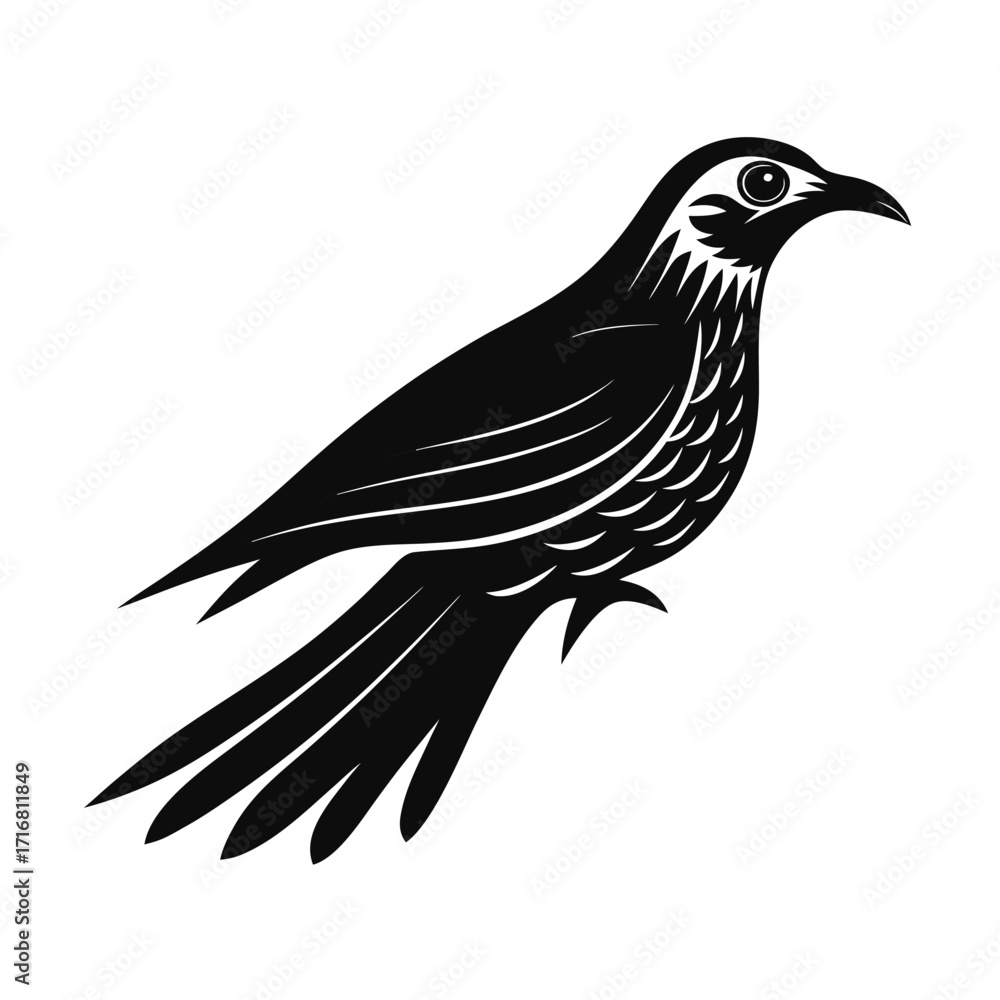 Naklejka premium Graceful flying dove silhouette design