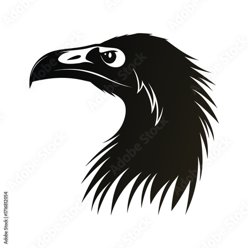 Giant flightless bird head silhouette for advertising