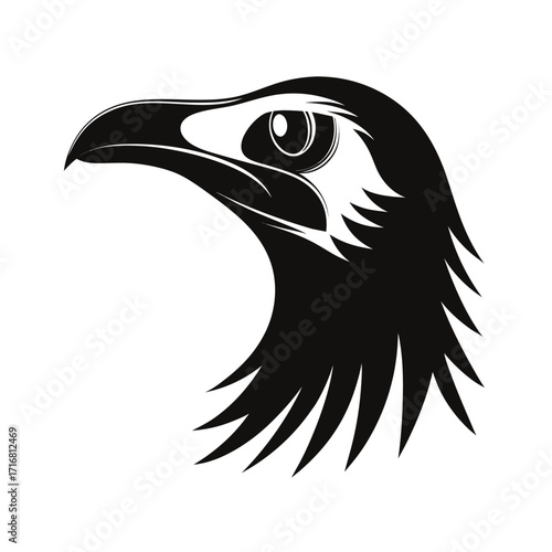 Giant flightless bird head silhouette for advertisement