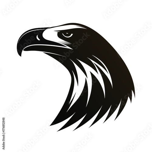 Giant flightless bird head silhouette for advertising