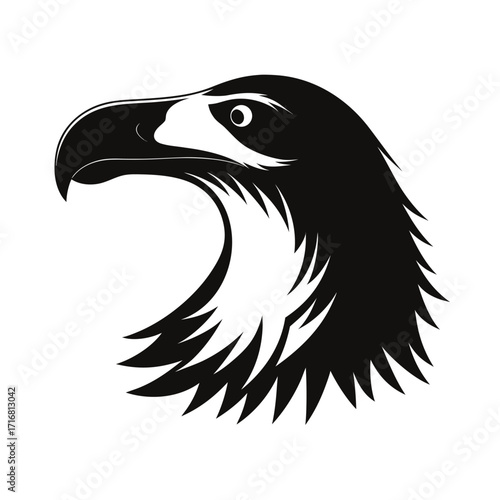 Giant flightless bird head silhouette for banners and advertisements