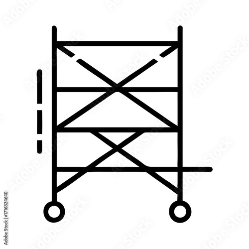 Scaffold structure design in minimalist line art style  