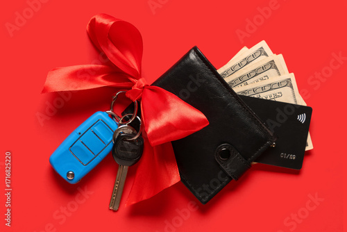 Gift keys of new car with b...
