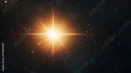 Bright light centered on dark background