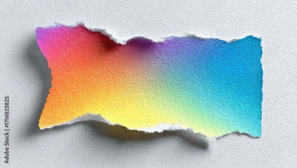 Obraz premium Ripped paper with a vibrant rainbow gradient