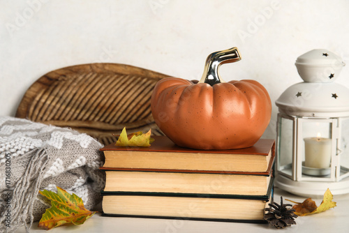 Decorative pumpkin with aut...