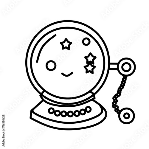 Minimalist Outline Charming Crystal Ball Toy with Star Decoration Icon