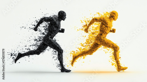 Abstract running figures