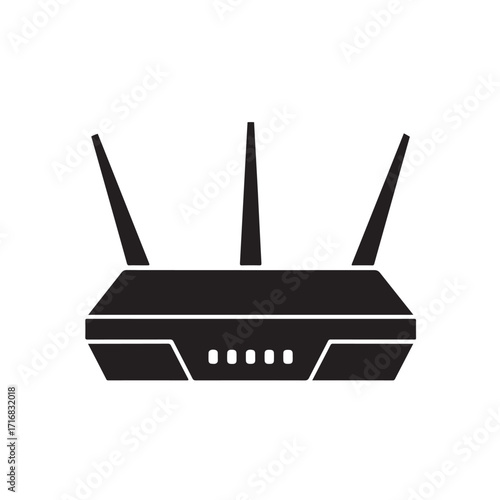 Simple WiFi router icon, modern wireless internet device symbol for network and connectivity design.