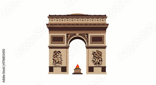 Explore the iconic Arc de Triomphe in Paris, a symbol of French history and culture, ready for your project