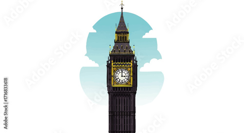 Classic Big Ben clock tower against a soft blue sky evokes travel memories and London dreams