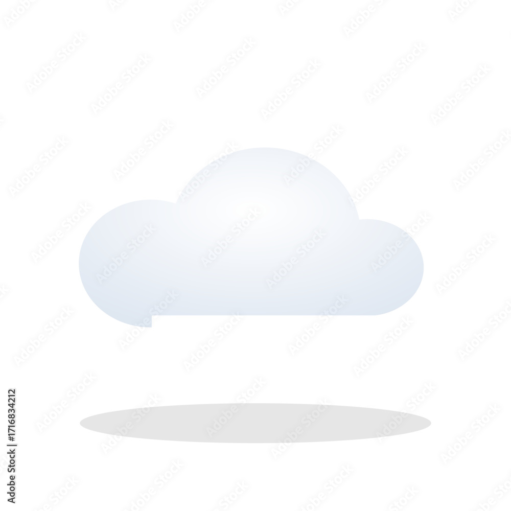 Fototapeta premium Cloud realistic storage vector icon for data and backup