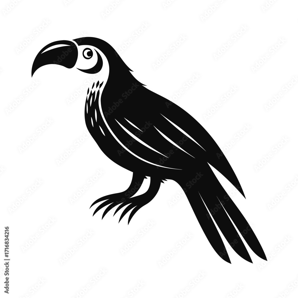 Fototapeta premium Bold silhouette of a tropical bird in graceful pose