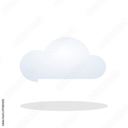 Cloud realistic storage vector icon for data and backup