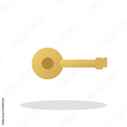 Key realistic golden access security vector icon