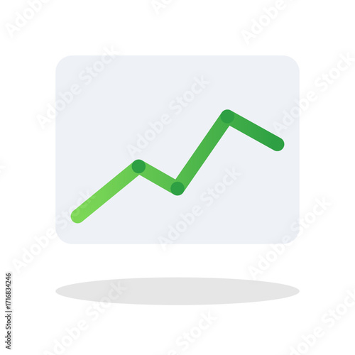 Line chart realistic analytics vector icon trending