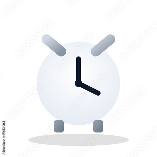 Alarm clock realistic ringing time vector icon