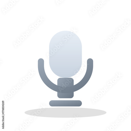 Microphone realistic audio recording vector icon