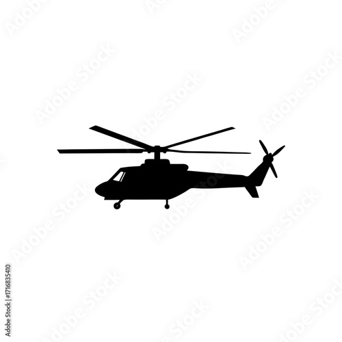 Silhouette of a chopper on transparent background