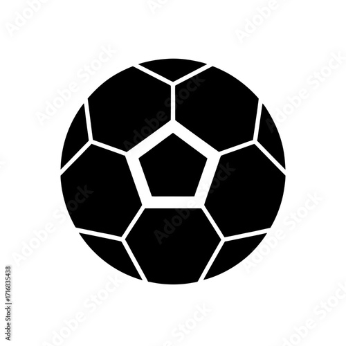 Simple soccer ball icon on transparent background silhouette