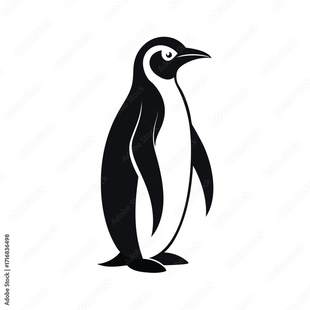 Naklejka premium Emperor penguin standing silhouette