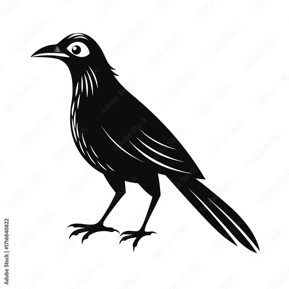 Obraz premium Graceful blackbird silhouette bold vector art