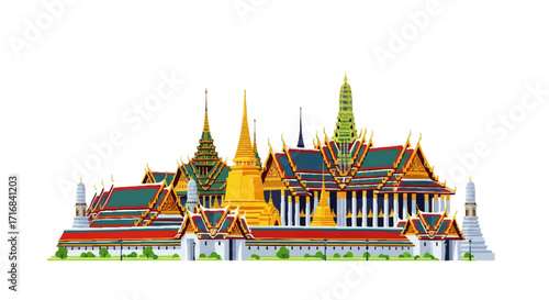 Stunning Thai temple architecture with vibrant colors and intricate details captures Asian travel allure