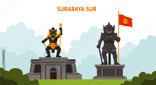 Majestic statues represent Surabaya's rich heritage and cultural pride
