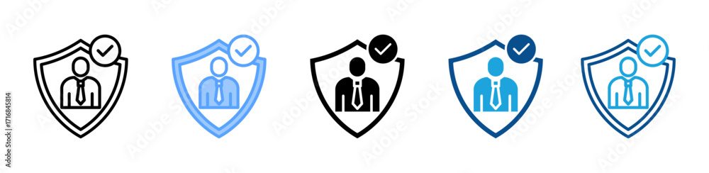 Obraz premium Insurance icon sheet multiple style collection