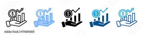 Profit icon sheet multiple style collection
