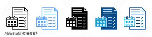 Planning icon sheet multiple style collection
