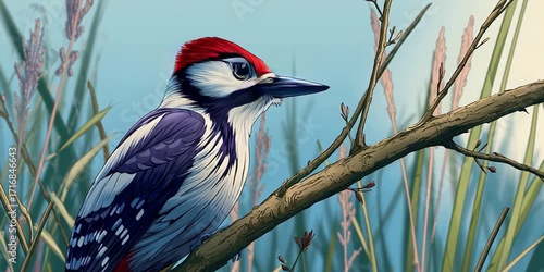 woodpecker in its natural environment