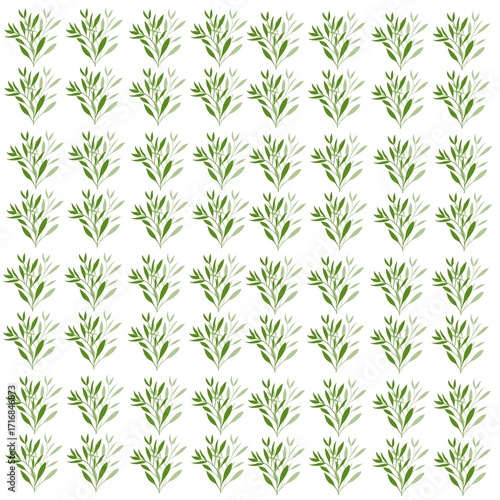 Seamless Green Leaf Pattern 