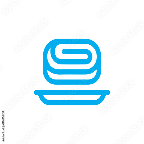 Blue Swiss Roll Icon