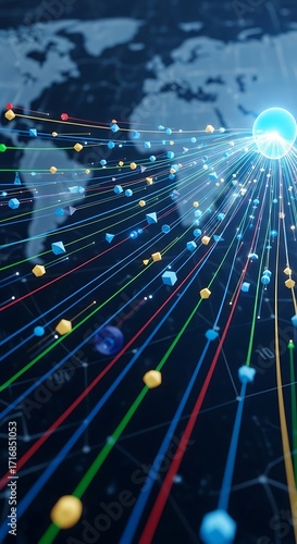 Global connectivity network with data streams and communication hub