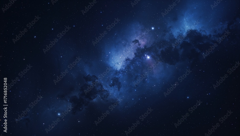 Fototapeta premium Indigo Nebula Horizon Space Background