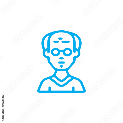 Elderly Man Line Icon