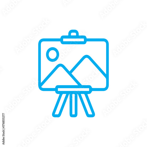 Art easel with canvas icon