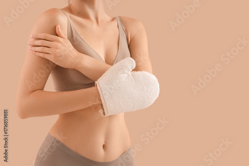 Young woman in underwear wi...