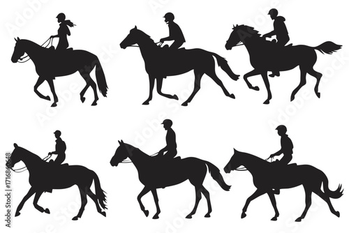 Horse with Rider Silhouette – Vector File, Transparent Background