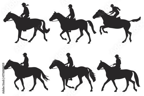 Horse with Rider Silhouette – Vector File, Transparent Background