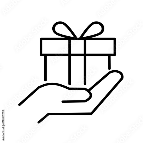 Gift line icon vector illustration. Editable strokes